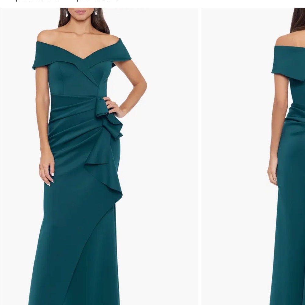 Elegant Hunter Green Evening Gown
